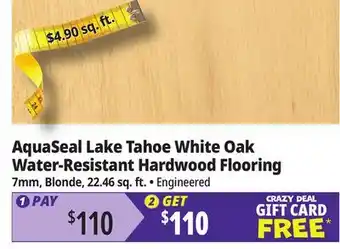 Ocean State Job Lot AquaSeal Lake Tahoe White Oak Water-Resistant Hardwood Flooring offer