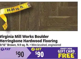 Ocean State Job Lot Virginia Mill Works Boulder Herringbone Hardwood Flooring offer