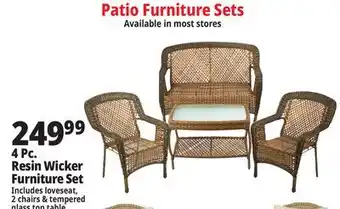 Ocean State Job Lot 4 Pc. Resin Wicker Furniture Set offer