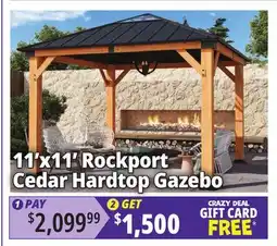 Ocean State Job Lot 11'x11' Rockport Cedar Hardtop Gazebo offer