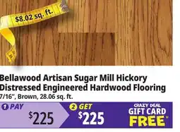 Ocean State Job Lot Bellawood Artisan Sugar Mill Hickory Distressed Engineered Hardwood Flooring offer
