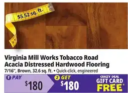 Ocean State Job Lot Virginia Mill Works Tobacco Road Acacia Distressed Hardwood Flooring offer