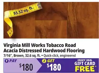 Ocean State Job Lot Virginia Mill Works Tobacco Road Acacia Distressed Hardwood Flooring offer