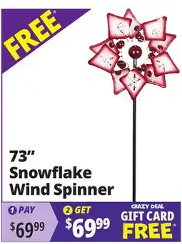 Ocean State Job Lot 73 Snowflake Wind Spinner offer