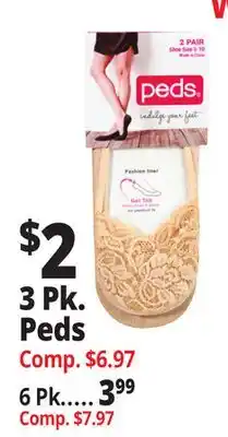 Ocean State Job Lot Peds Ultra Low Liner Socks 3 Pair offer