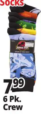 Ocean State Job Lot Novelty Crew Socks 6 pk offer
