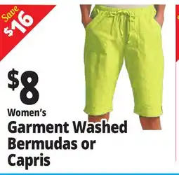 Ocean State Job Lot Women's Garment Washed Bermudas or Capris offer