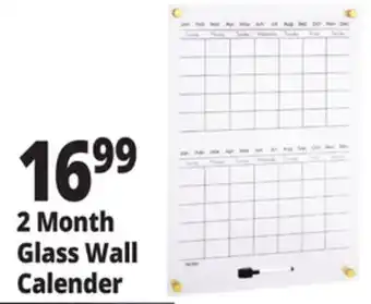 Ocean State Job Lot 2 Month Glass Wall Calender offer