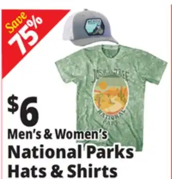 Ocean State Job Lot Men's & Women's National Parks Hats & Shirts offer