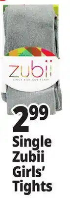 Ocean State Job Lot Single Zubii Girls' Tights offer