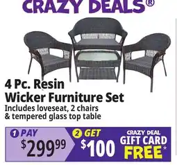 Ocean State Job Lot 4 Pc. Resin Wicker Furniture Set offer