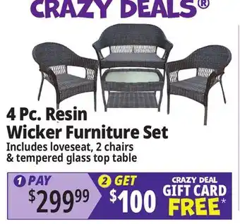 Ocean State Job Lot 4 Pc. Resin Wicker Furniture Set offer