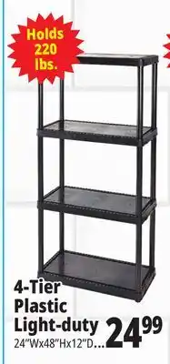 Ocean State Job Lot Shelving 4-Tier Plastic Light-duty offer