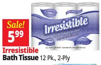 Ocean State Job Lot Irresistible Soft Impressions Bath Tissue 12 Count offer
