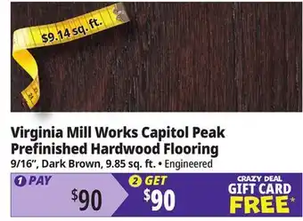 Ocean State Job Lot Virginia Mill Works Capitol Peak Prefinished Hardwood Flooring offer