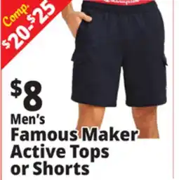 Ocean State Job Lot Men's Famous Maker Active Tops or Shorts offer