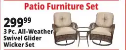 Ocean State Job Lot 3-Piece Swivel Rocking Wicker Set offer
