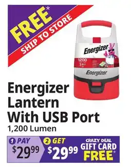 Ocean State Job Lot Energizer Lantern With USB Port offer