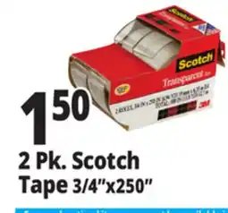 Ocean State Job Lot 2 Pk. Scotch Tape 3/4x250 offer