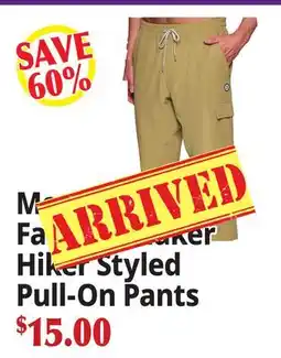 Ocean State Job Lot Men's Fashion Walker Hiker Styled Pull-On Pants offer