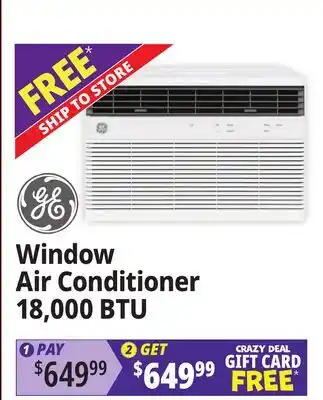 Ocean State Job Lot GE Window Air Conditioner 18,000 BTU offer