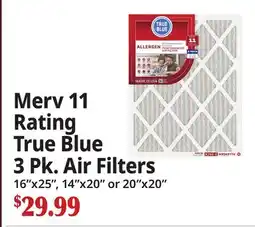 Ocean State Job Lot Merv 11 Rating True Blue 3 Pk. Air Filters offer