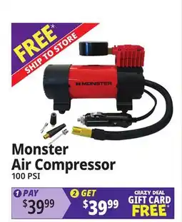 Ocean State Job Lot Monster Air Compressor offer