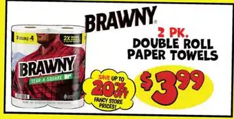 Ollie's BRAWNY 2 PK. DOUBLE ROLL PAPER TOWELS offer