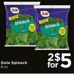 Cub Foods Dole Spinach offer