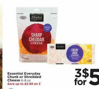 Cub Foods Essential Everyday Chunk Or Shredded Cheese offer