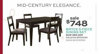 Slumberland Furniture Bryce 5 Piece Dining Set offer