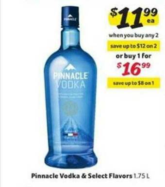 Winn Dixie Pinnacle Vodka & Select Flavors offer