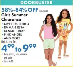 Boscov's Girls Summer Clearance offer