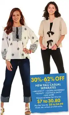 Boscov's NEW FALL CASUAL SEPARATES offer