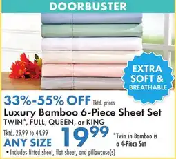Boscov's Luxury Bamboo 6-Piece Sheet Set offer