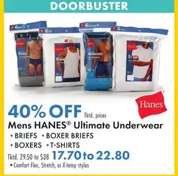 Boscov's Mens HANES Ultimate Underwear offer