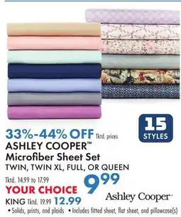 Boscov's ASHLEY COOPER Microfiber Sheet Set offer