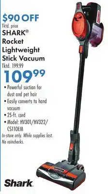 Boscov's SHARK Rocket Lightweight Stick Vacuum offer