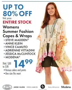 Boscov's ENTIRE STOCK Womens Summer Fashion Capes & Wraps offer