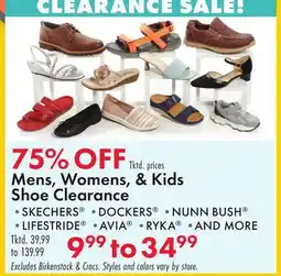 Boscov's Mens, Womens, & Kids Shoe Clearance offer
