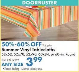 Boscov's Summer Vinyl Tablecloths offer