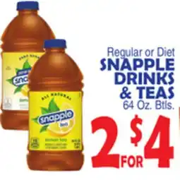Bravo Supermarkets SNAPPLE DRINKS & TEAS offer
