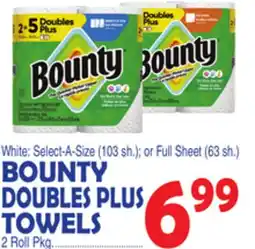 Bravo Supermarkets BOUNTY DOUBLES PLUS TOWELS offer