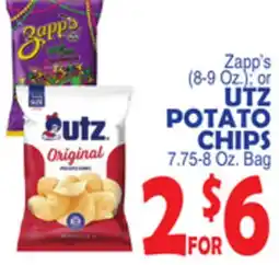 Bravo Supermarkets UTZ POTATO CHIPS, 7.75-8 Oz. Bag offer