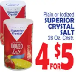Bravo Supermarkets PLAIN OR IODIZED SUPERIOR CRYSTAL SALT offer