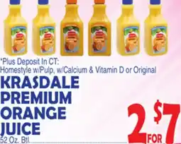 Bravo Supermarkets KRASDALE PREMIUM ORANGE JUICE offer