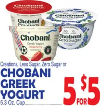 Bravo Supermarkets CHOBANI GREEK YOGURT offer