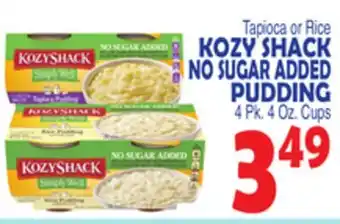 Bravo Supermarkets KOZY SHACK NO SUGAR ADDED Pudding offer