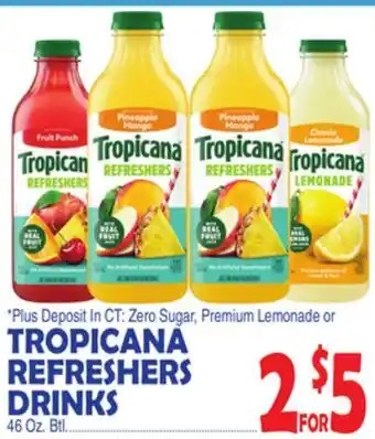 Bravo Supermarkets TROPICANA REFRESHERS DRINKS offer