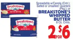 Bravo Supermarkets BREAKSTONE'S WHIPPED BUTTER offer